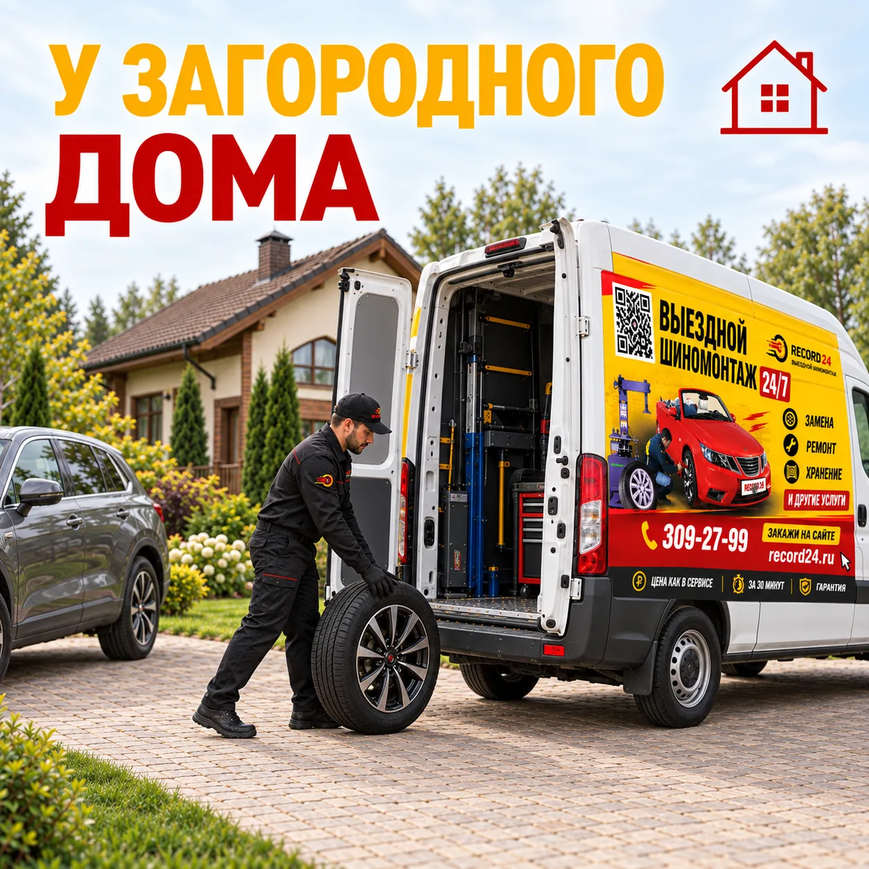 Работы у загородного дома